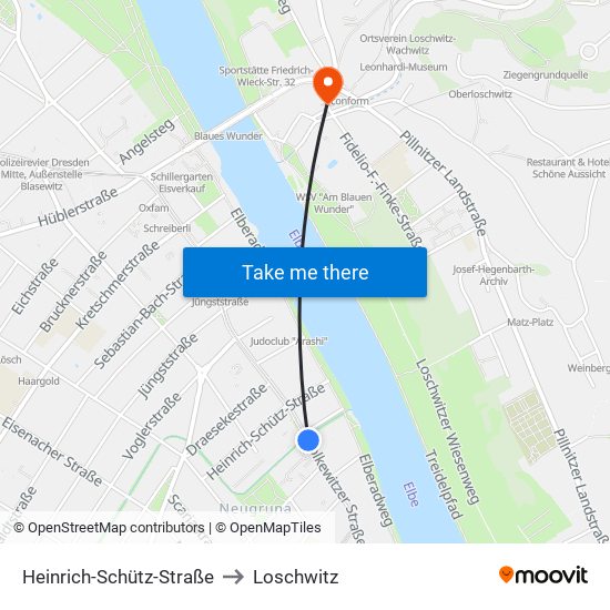 Heinrich-Schütz-Straße to Loschwitz map