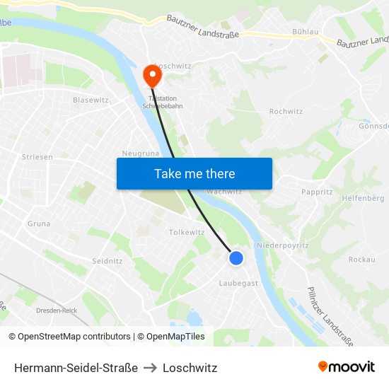 Hermann-Seidel-Straße to Loschwitz map