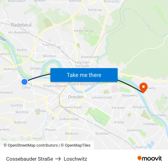 Cossebauder Straße to Loschwitz map