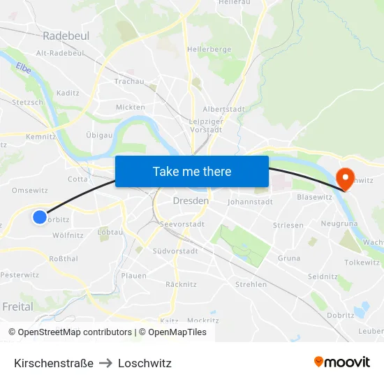 Kirschenstraße to Loschwitz map