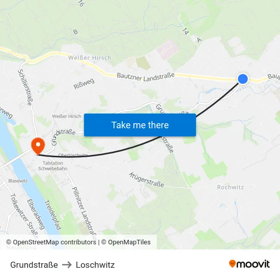 Grundstraße to Loschwitz map
