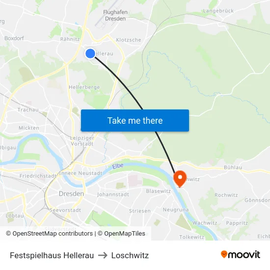 Festspielhaus Hellerau to Loschwitz map