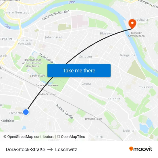 Dora-Stock-Straße to Loschwitz map