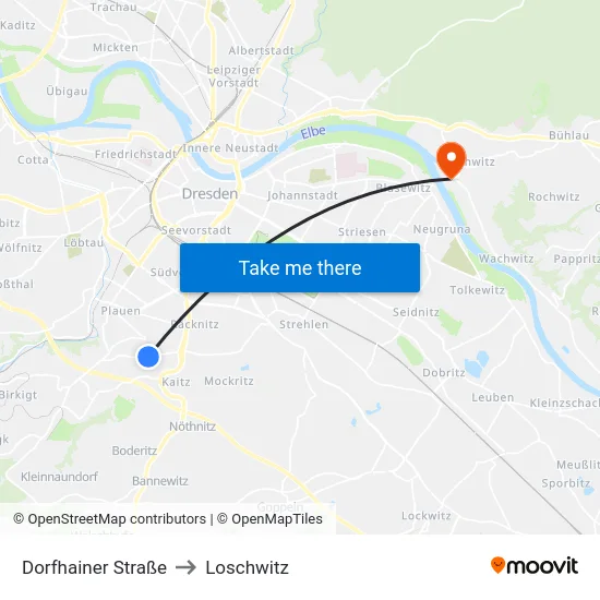 Dorfhainer Straße to Loschwitz map