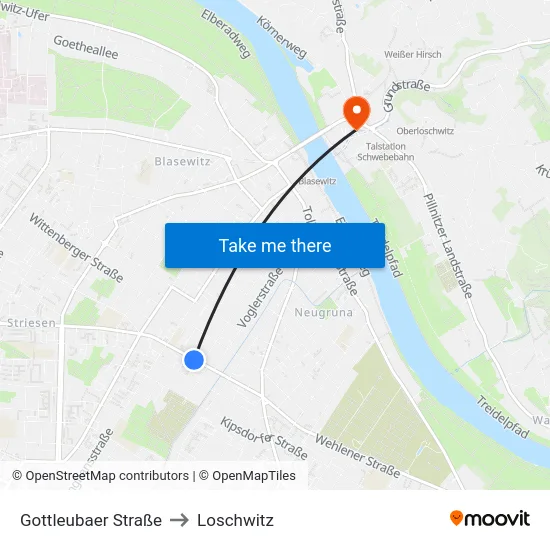 Gottleubaer Straße to Loschwitz map