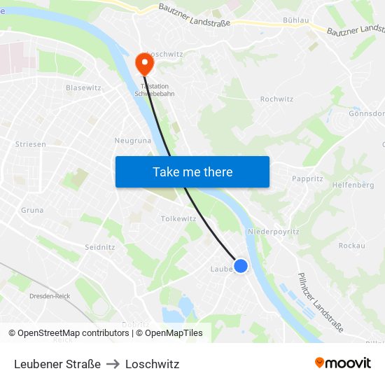 Leubener Straße to Loschwitz map