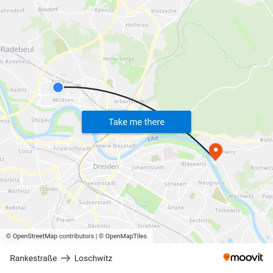 Rankestraße to Loschwitz map
