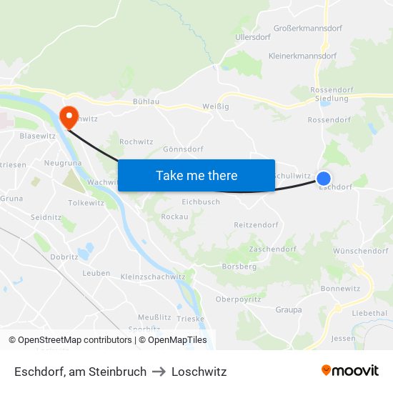 Eschdorf, am Steinbruch to Loschwitz map