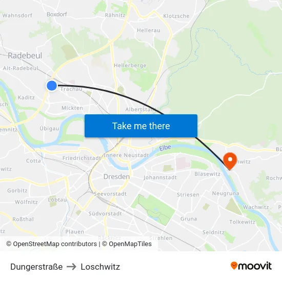 Dungerstraße to Loschwitz map