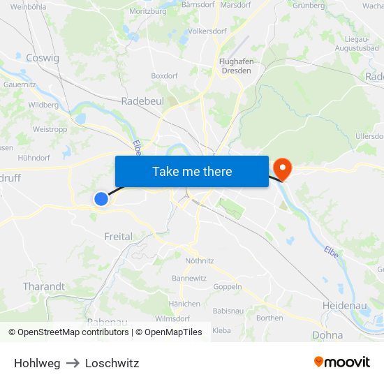 Hohlweg to Loschwitz map