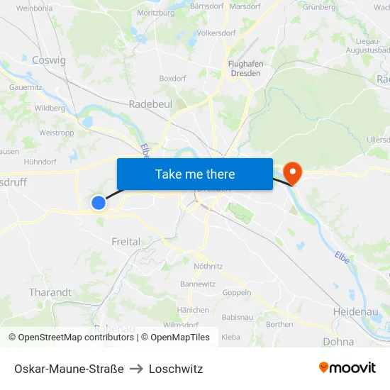 Oskar-Maune-Straße to Loschwitz map