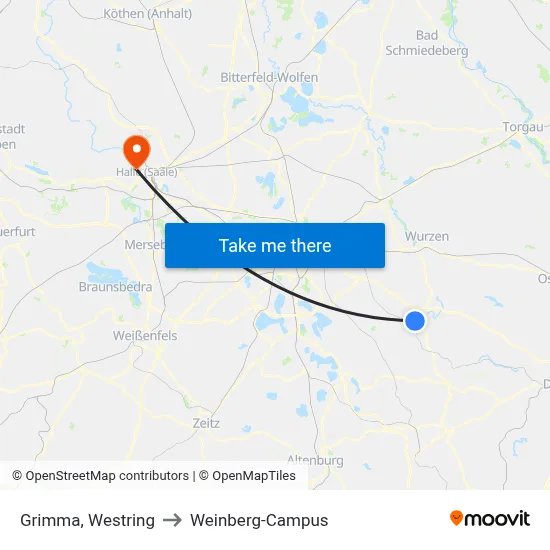 Grimma, Westring to Weinberg-Campus map