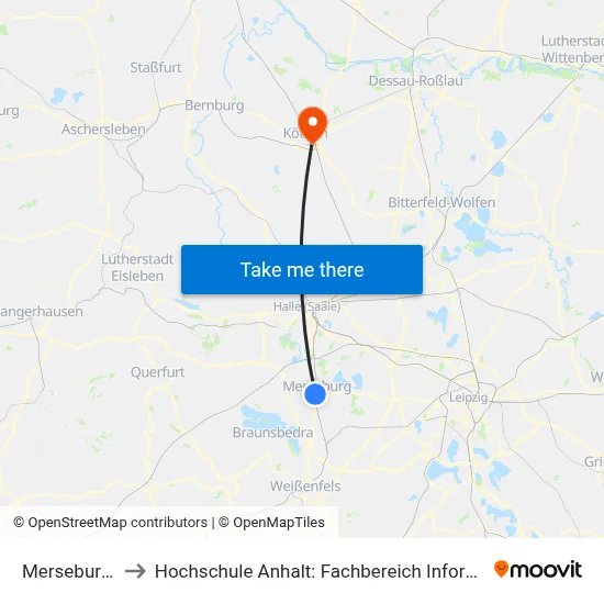 Merseburg, Zob to Hochschule Anhalt: Fachbereich Informatik & Sprachen map