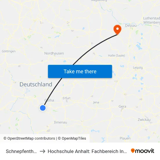 Schnepfenthal, Tanne to Hochschule Anhalt: Fachbereich Informatik & Sprachen map