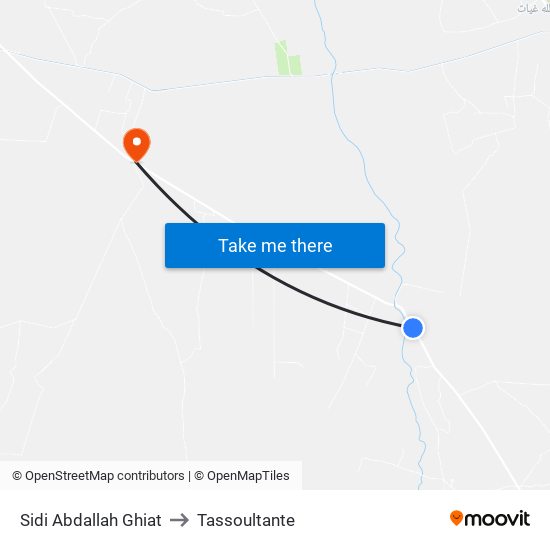 Sidi Abdallah Ghiat to Tassoultante map