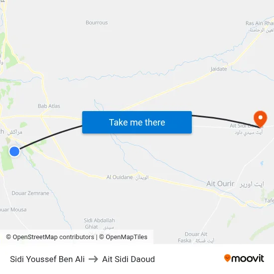 Sidi Youssef Ben Ali to Ait Sidi Daoud map