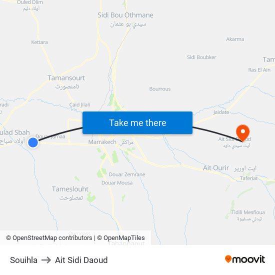 Souihla to Ait Sidi Daoud map