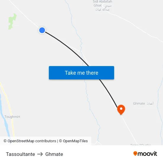 Tassoultante to Ghmate map