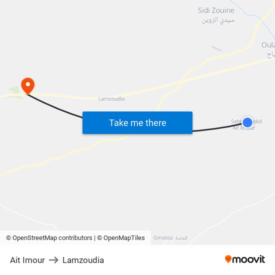 Ait Imour to Lamzoudia map