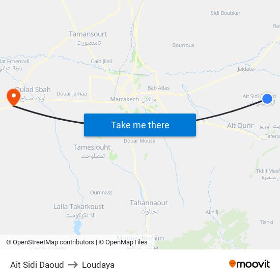 Ait Sidi Daoud to Loudaya map