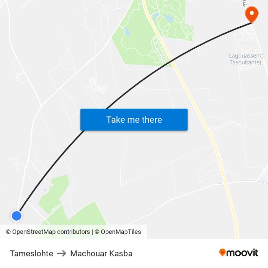 Tameslohte to Machouar Kasba map