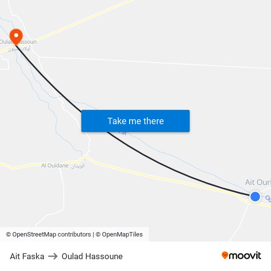 Ait Faska to Oulad Hassoune map