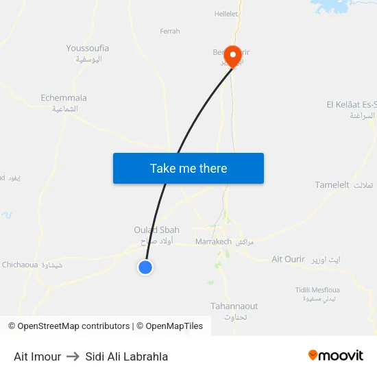 Ait Imour to Sidi Ali Labrahla map