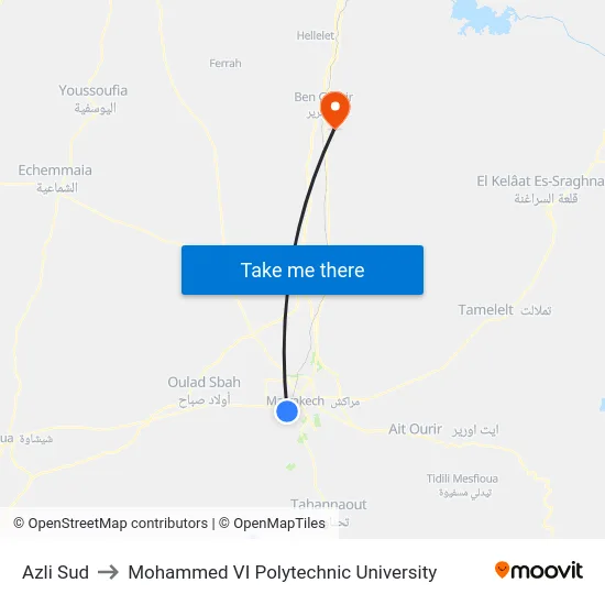 Azli Sud to Mohammed VI Polytechnic University map