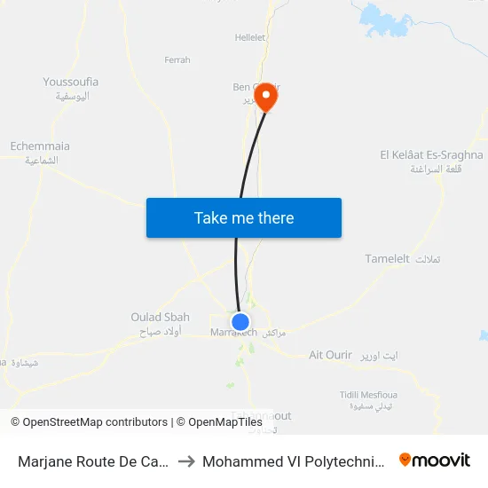 Marjane Route De Casablanca to Mohammed VI Polytechnic University map