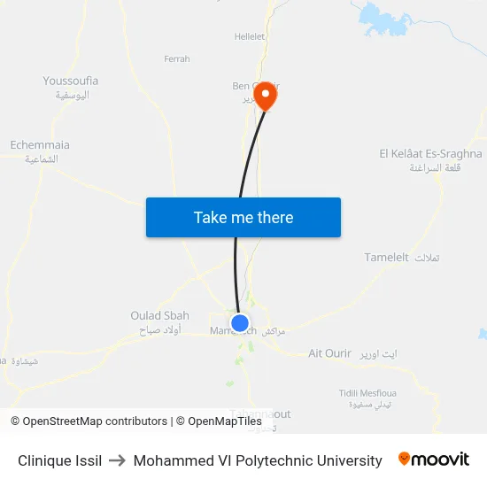 Issil Clinic to Mohammed VI Polytechnic University map