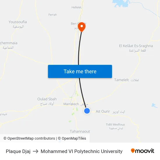 Plaque Djaj to Mohammed VI Polytechnic University map