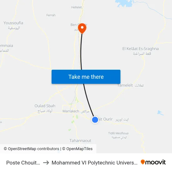 Chouiter Post Office to Mohammed VI Polytechnic University map
