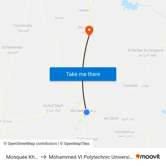 Mosquée Khili to Mohammed VI Polytechnic University map