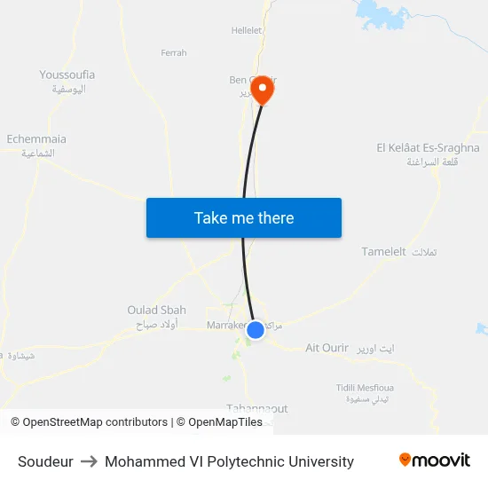 Welder to Mohammed VI Polytechnic University map