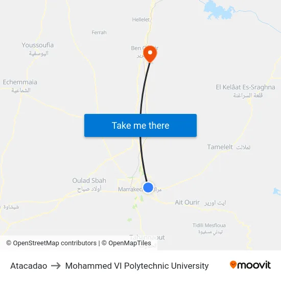 Atacadao to Mohammed VI Polytechnic University map