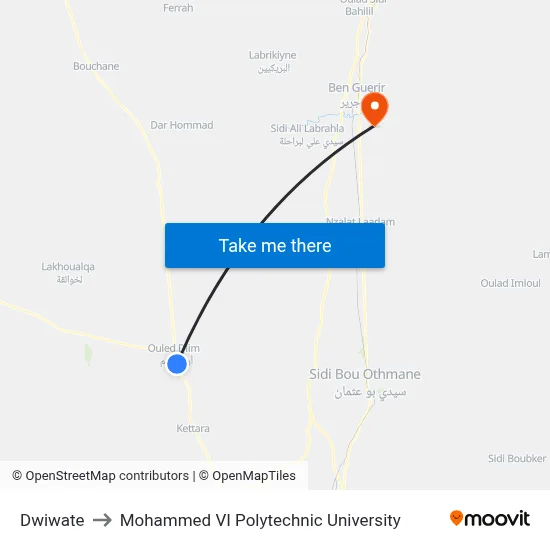Dwiwate to Mohammed VI Polytechnic University map