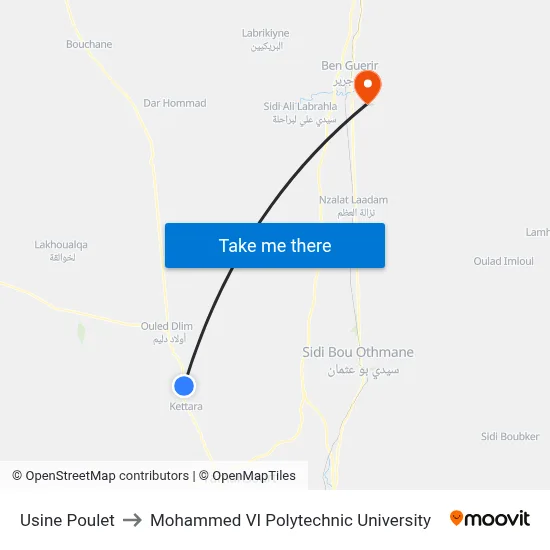Chicken Factory to Mohammed VI Polytechnic University map