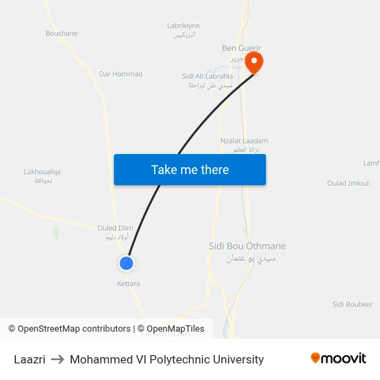 Laazri to Mohammed VI Polytechnic University map