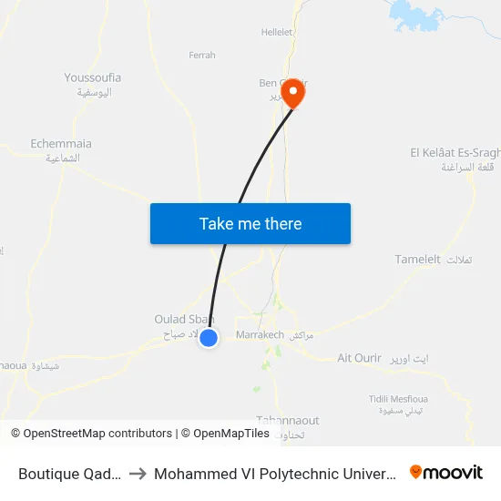 Boutique Qador to Mohammed VI Polytechnic University map