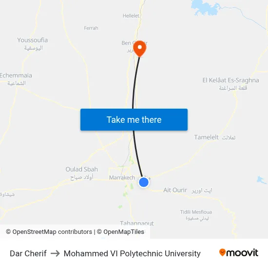 Dar Cherif to Mohammed VI Polytechnic University map