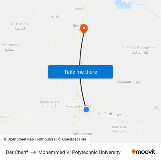 Dar Cherif to Mohammed VI Polytechnic University map