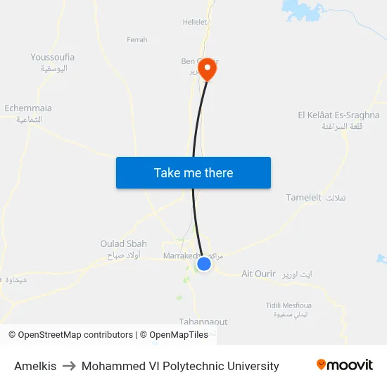 Amelkis to Mohammed VI Polytechnic University map