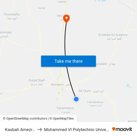 Kasbah Amezrou to Mohammed VI Polytechnic University map