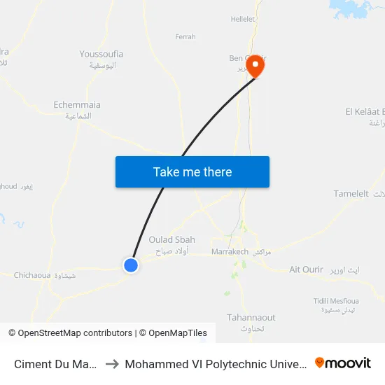 Ciment Du Maroc to Mohammed VI Polytechnic University map