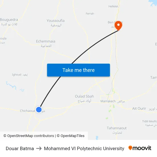 Batma Village to Mohammed VI Polytechnic University map
