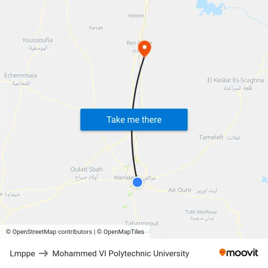 Lmppe to Mohammed VI Polytechnic University map