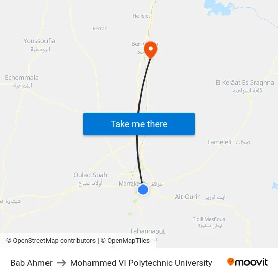 Bab Ahmer to Mohammed VI Polytechnic University map