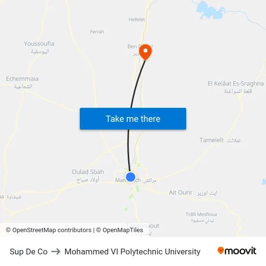 Sup De Co to Mohammed VI Polytechnic University map