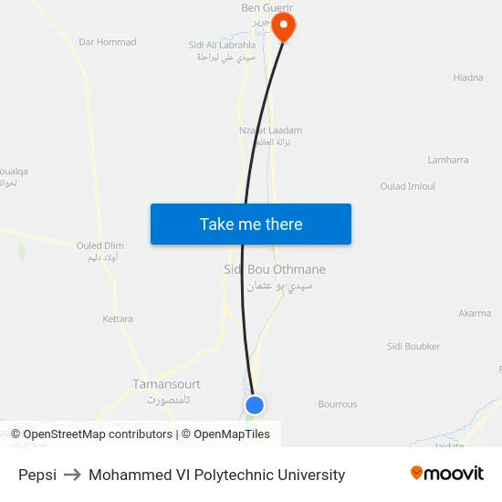 Pepsi to Mohammed VI Polytechnic University map