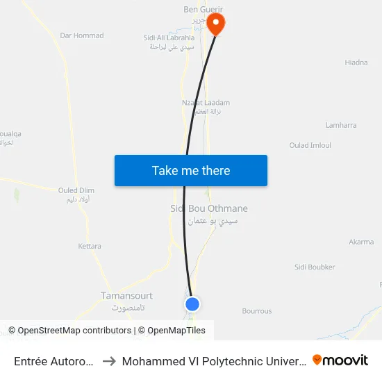 Highway Entrance to Mohammed VI Polytechnic University map